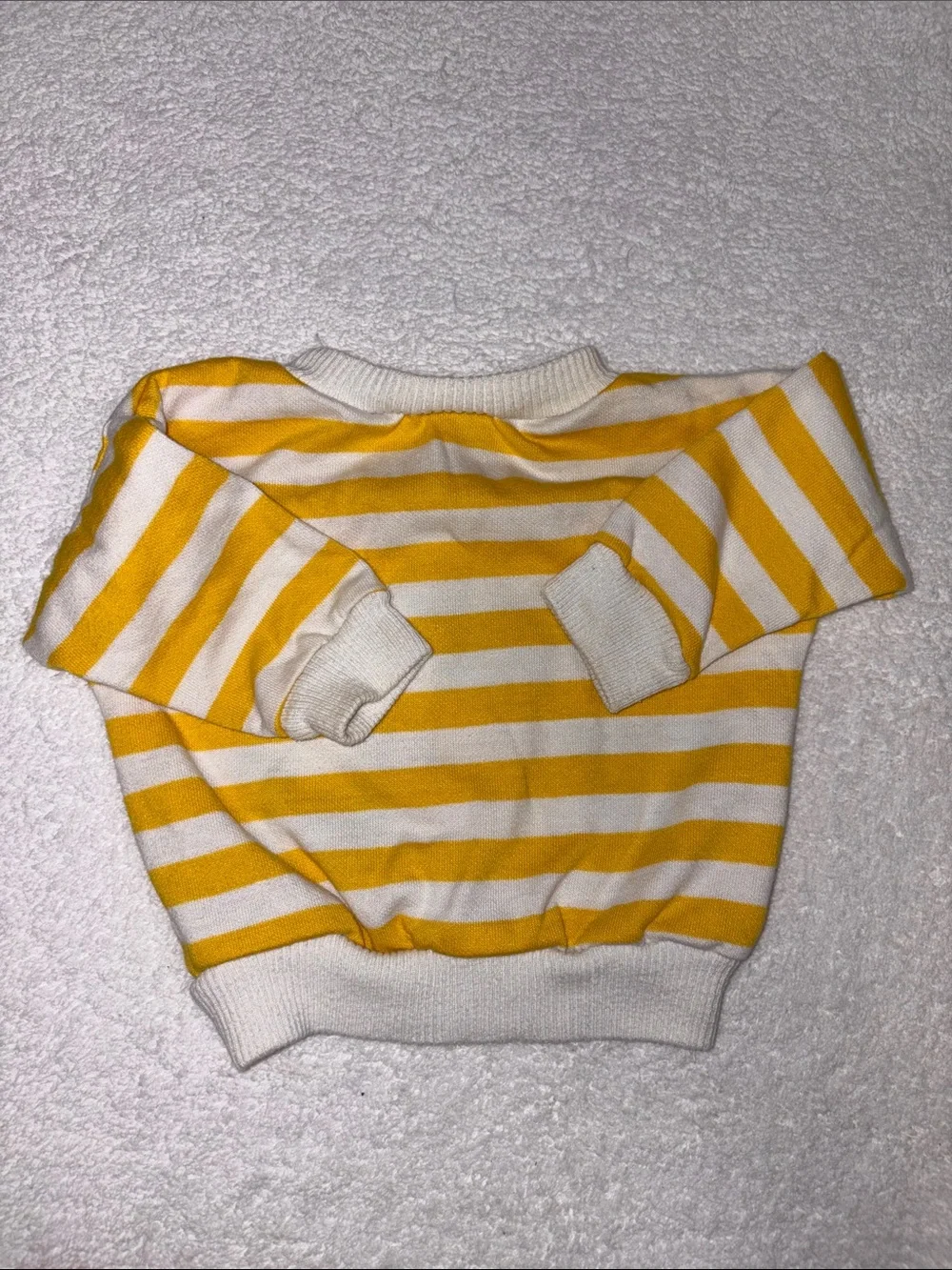healthtex Yellow & White Striped Sweatshirt with Road Sign Patches vintage 12m